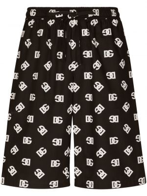 Bombažne bermuda kratke hlače Dolce & Gabbana črna