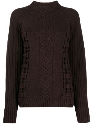 Вълнен пуловер Versace Pre-owned кафяво