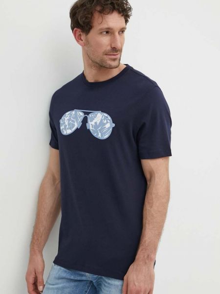 Bombažna majica Michael Kors modra