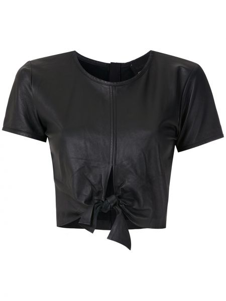 Кожаная блузка Andrea Bogosian, черная