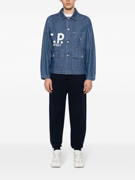 Jeansjacke mit print C.p. Company blau