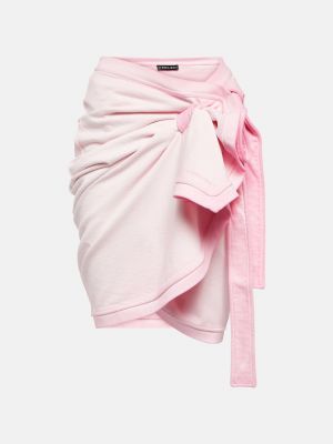 Юбка мини с вышивкой Y Project розовая