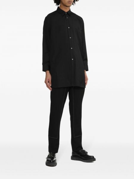 Bavlněná saténová košile Black Comme Des Garçons černá
