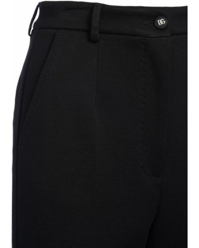 Jersey egyenes szárú nadrág Dolce & Gabbana fekete