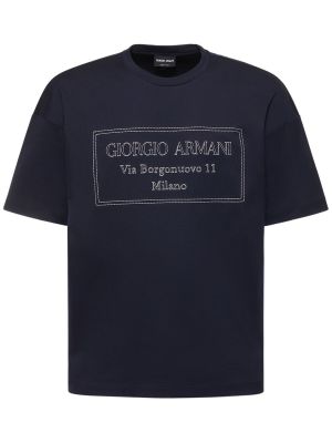 T-shirt in jersey Giorgio Armani blu