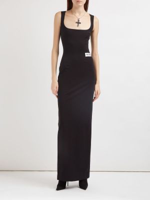 Vestido largo de tela jersey Dolce & Gabbana negro
