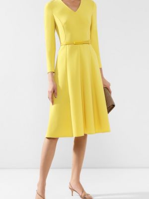 Шерстяное платье Ralph Lauren желтое