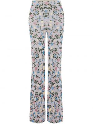 Pletene hlače s cvetličnim vzorcem iz žakarda Rabanne siva