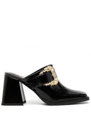 Papuci tip mules cu cataramă Versace Jeans Couture negru