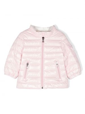 Pitkä takki tytöille Moncler Enfant pinkki