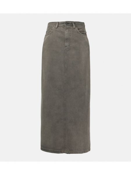 Džínsová sukňa Acne Studios sivá