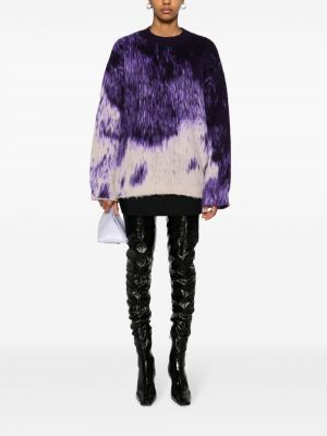 Sweter wełniany gradientowy The Attico fioletowy