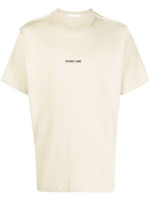 Kokvilnas t-krekls ar izšuvumiem Helmut Lang dzeltens