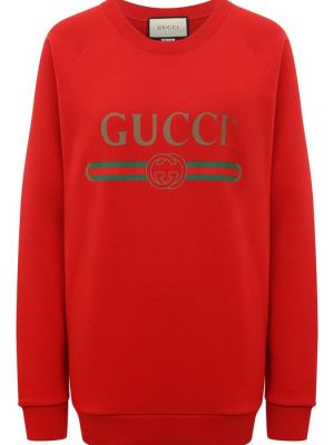Хлопковый свитшот Gucci красный