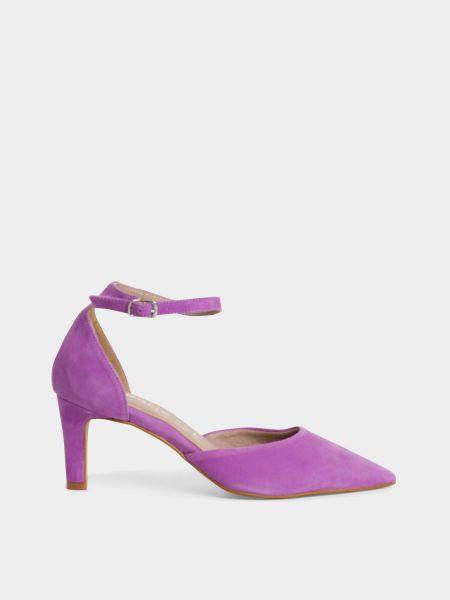 Шкіряні туфлі Tamaris фіолетові