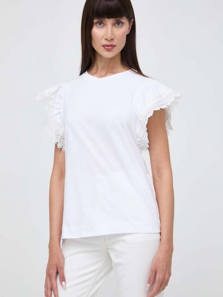 Koszulka bawełniana Twinset biała