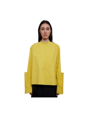 Bluzka bawełniana Jil Sander żółta
