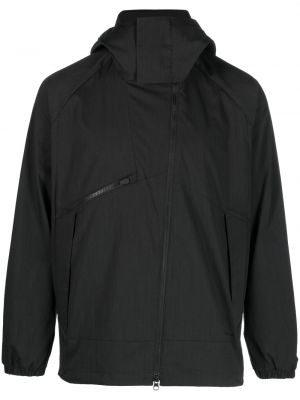 Asimetrična jakna z zadrgo s kapuco Snow Peak črna