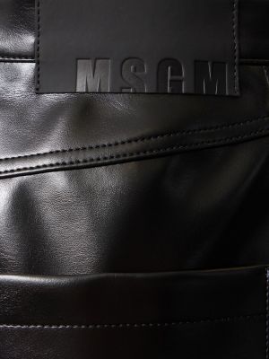 Kožená sukně z imitace kůže Msgm černé