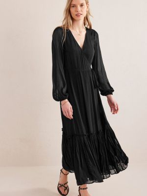 Длинное платье с принтом Boden черное