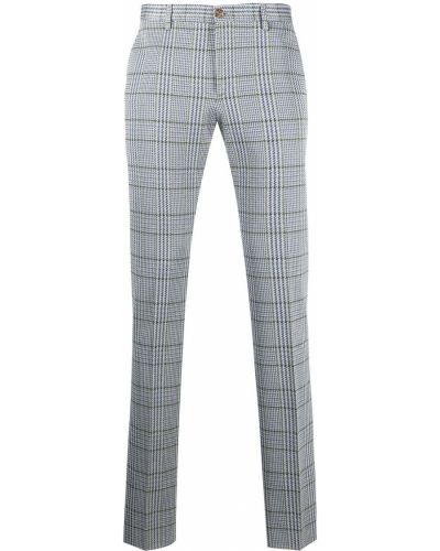 Pantalones a cuadros de tela jersey Etro gris