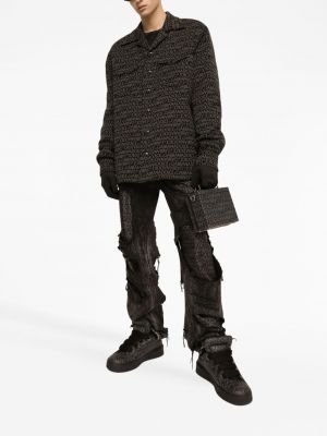 Sweatshirt aus baumwoll mit rundem ausschnitt Dolce & Gabbana schwarz