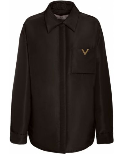 Oversize копринено яке Valentino черно