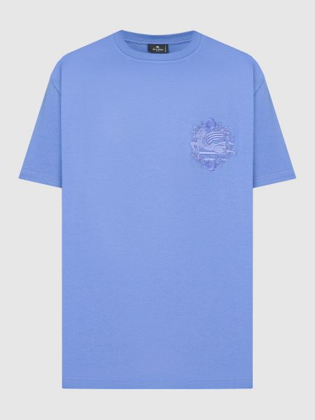 Синяя футболка с вышивкой Etro