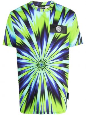 Αθλητική μπλούζα με σχέδιο με βαφή γραβάτας Plein Sport πράσινο