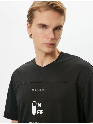 Polo majica z v-izrezom s kratkimi rokavi Koton