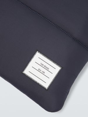 Kožená nákupná taška Thom Browne modrá