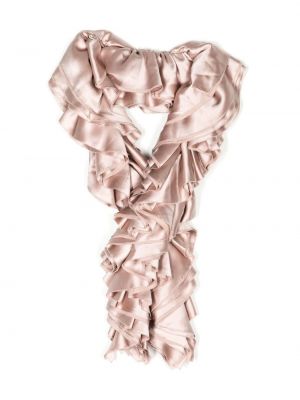 Копринен шал с драперии Gucci Pre-owned розово