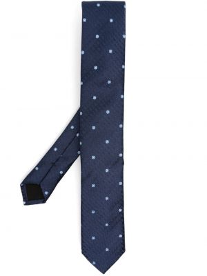 Žakardinis šilkinis kaklaraištis Boss mėlyna