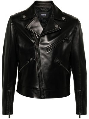 Kožna jakna Versace crna