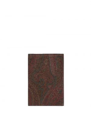 Jacquard paisley-muster mustriline rahakott Etro punane