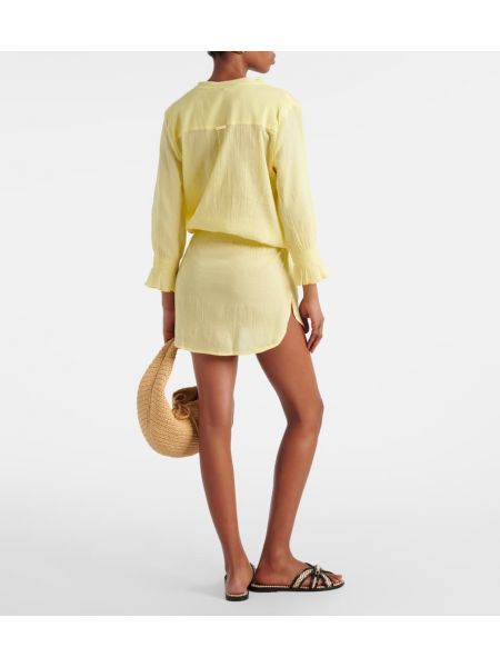 Βαμβακερή φόρεμα Heidi Klein κίτρινο