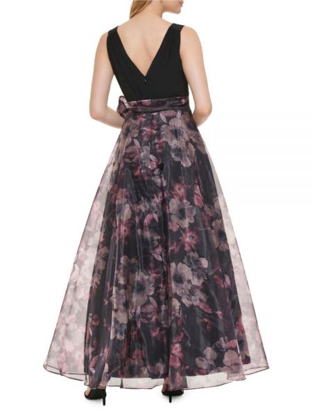 Платье в цветочек с принтом Eliza J черное