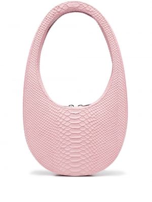 Lær shoppingbag Coperni rosa