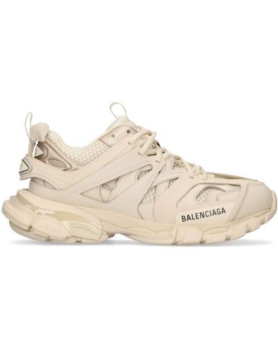 Δερμάτινα sneakers από διχτυωτό από δερματίνη Balenciaga Track μπεζ