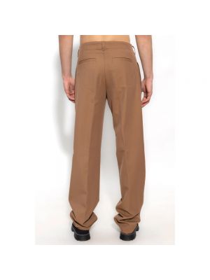 Pantalones rectos plisados Fendi marrón