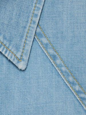 Chemise en jean avec manches courtes Gucci bleu