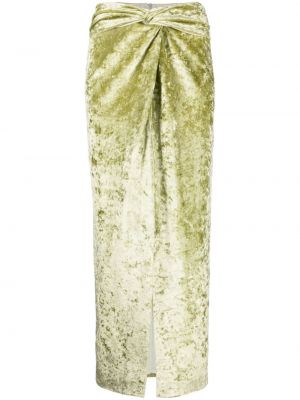 Sametové dlouhá sukně Nanushka zelené