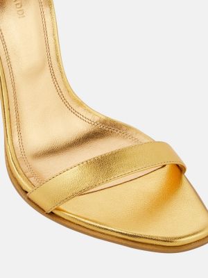 Kožené sandále Amina Muaddi zlatá