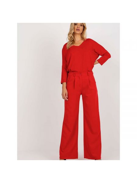 Kalhoty Italy Moda červené
