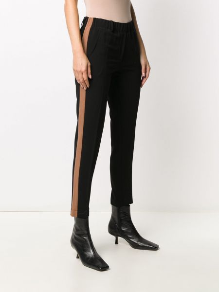 Pruhované slim fit kalhoty Blanca Vita černé