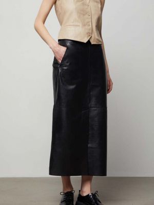 Kožená sukně Answear Lab černé