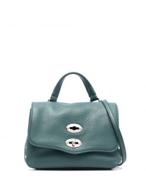 Δερμάτινη τσάντα shopper Zanellato πράσινο