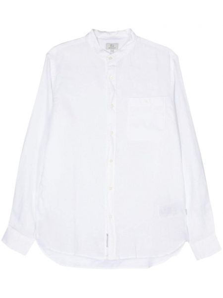 Λινό πουκάμισο Woolrich λευκό