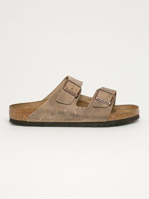 Papuci din piele Birkenstock maro