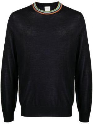 Svītrainas džemperis ar apaļu kakla izgriezumu Paul Smith melns